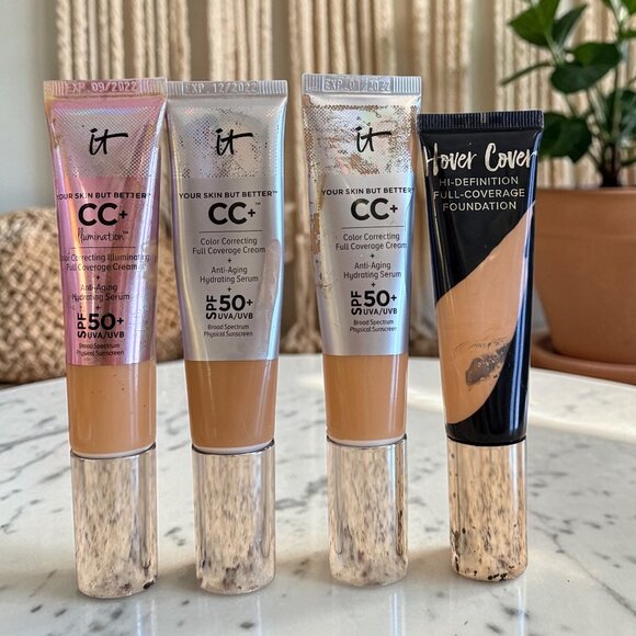 It Cosmetics & Hover Cover Foundation Bundle X4 Shades Neutral-Medium Tan & Tan - Picture 5 of 5